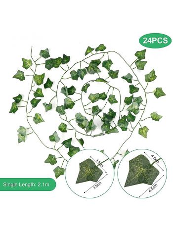Efeu-Girlande, künstliche Pflanzen, 24 Stück, künstliche Efeu-Pflanze, 168 Fuß im Freien