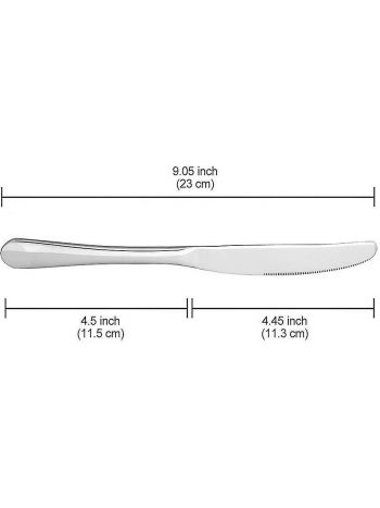 Buttermesser, Set mit 8 Tafelmessern, Butterverteiler aus Edelstahl