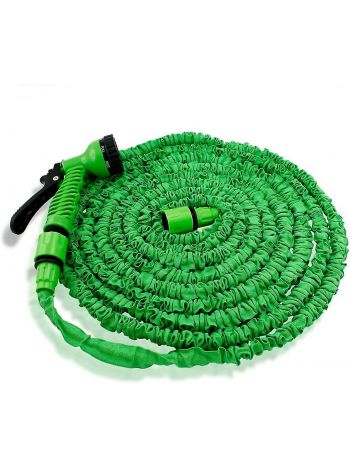 Erweiterbarer, flexibler, stärkerer Deluxe-Gartenwasserschlauch mit Sprühdüse – 50 Fuß