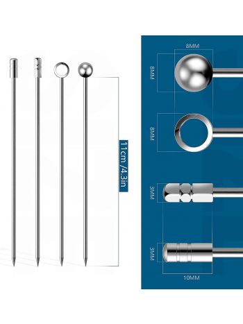 Cocktail-Picks, 20 Stück, Edelstahl, Martini-Picks, wiederverwendbare Metall-Cocktailspieße, Oliven, Vorspeisen, Bloody Mary, Brandy