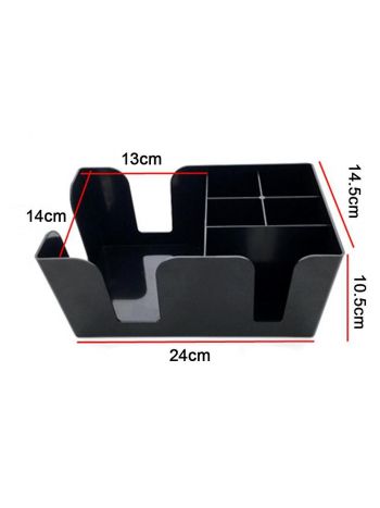 Caspian Black Plastic Bar Caddy Serviettenspender, Barzubehör für Servietten, Zahnstocher und Strohhalme