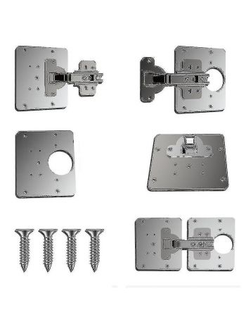 Scharnier-Reparaturplatte, Schrankscharnier-Reparaturhalterungen, Küchenschrank-Türscharnier-Reparaturplatten-Set, 8-teilig